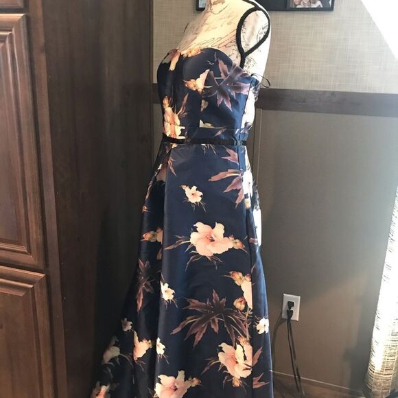 Jour Blue Floral Formal Dress Womens Small - Picture 5 of 10